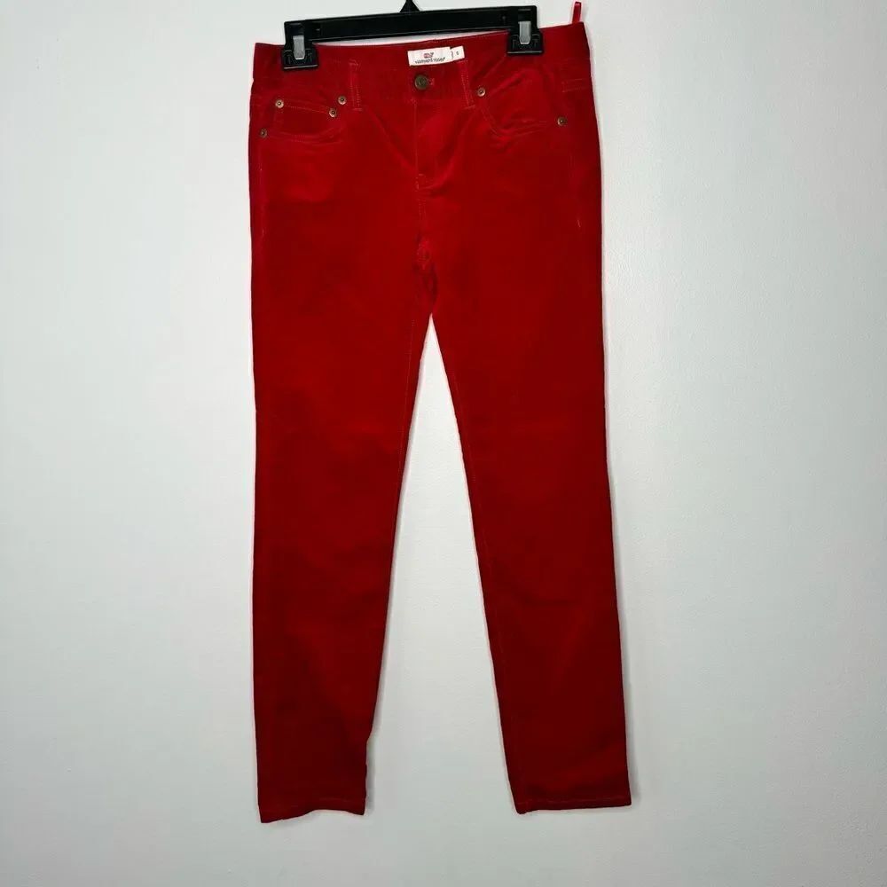 Vineyard Vines red velvet jeans size 0